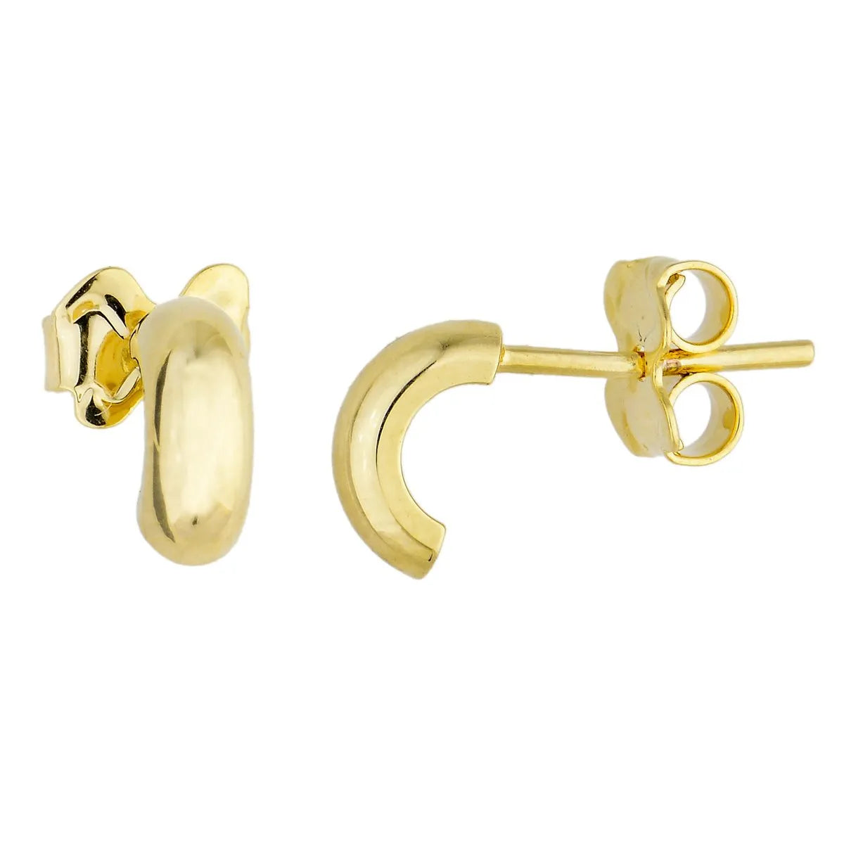 Brinco de meia argolinha banhado a ouro 18k - Biju & Cia.