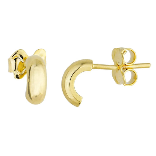 Brinco de meia argolinha banhado a ouro 18k - Biju & Cia.