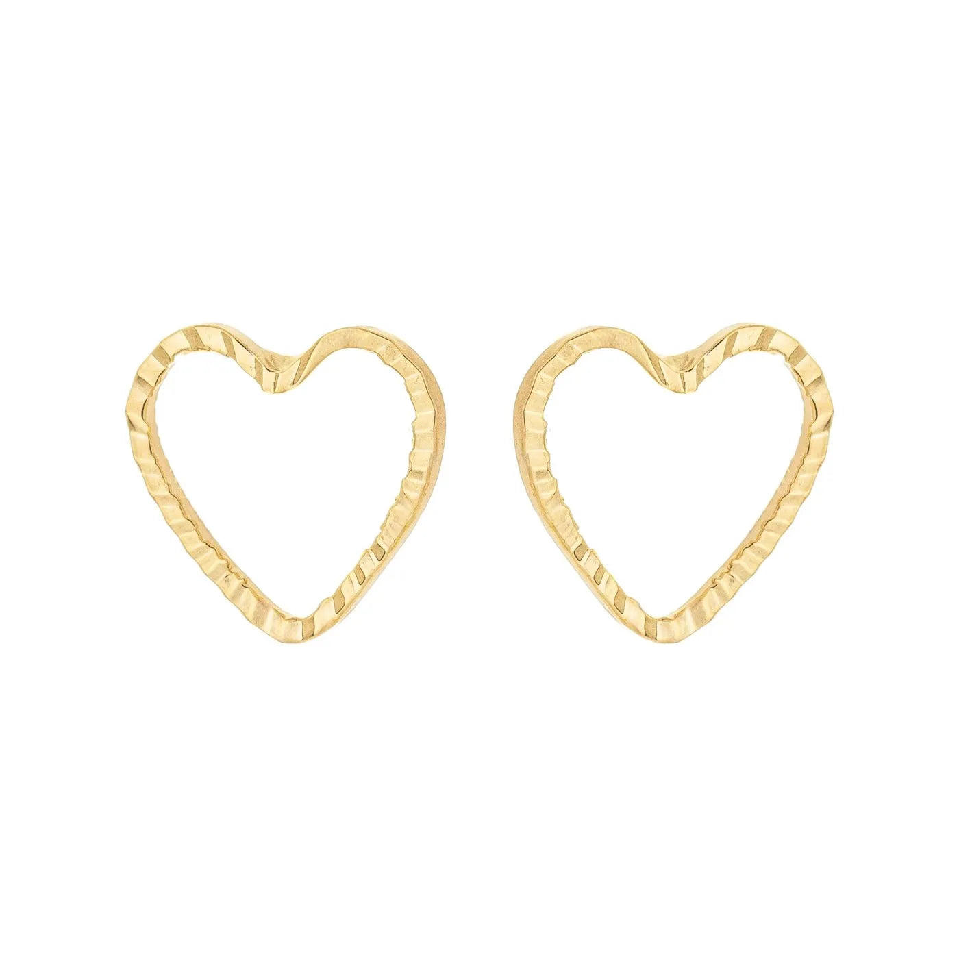 Brinco coração fio diamantado banhado a ouro 18k - Biju & Cia.