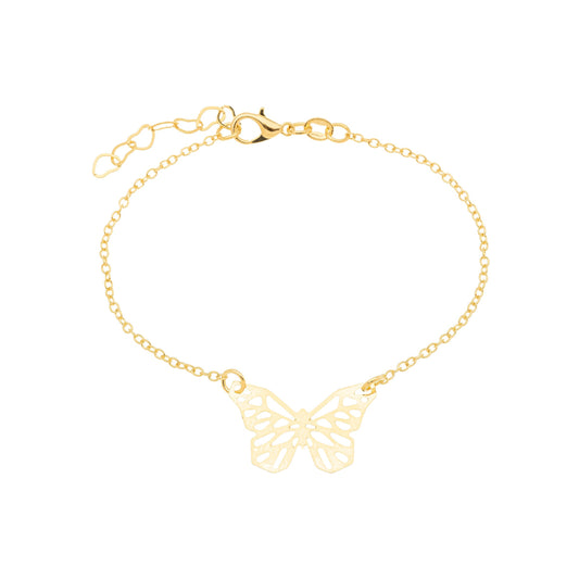Pulseira com borboleta banhada a ouro 18k