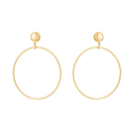 Brinco de círculo vazado banhado a ouro 18k - Biju & Cia.