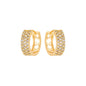 Brinco de argola articulada com zircônias banhado a ouro 18k - Biju & Cia.