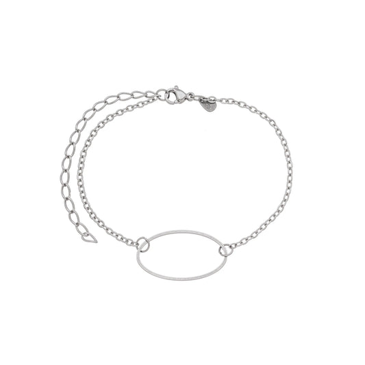 Pulseira oval em aço inox