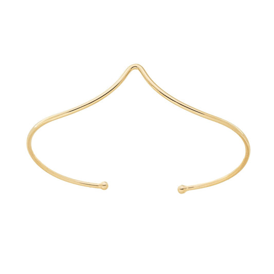 Bracelete liso v banhado a ouro 18k