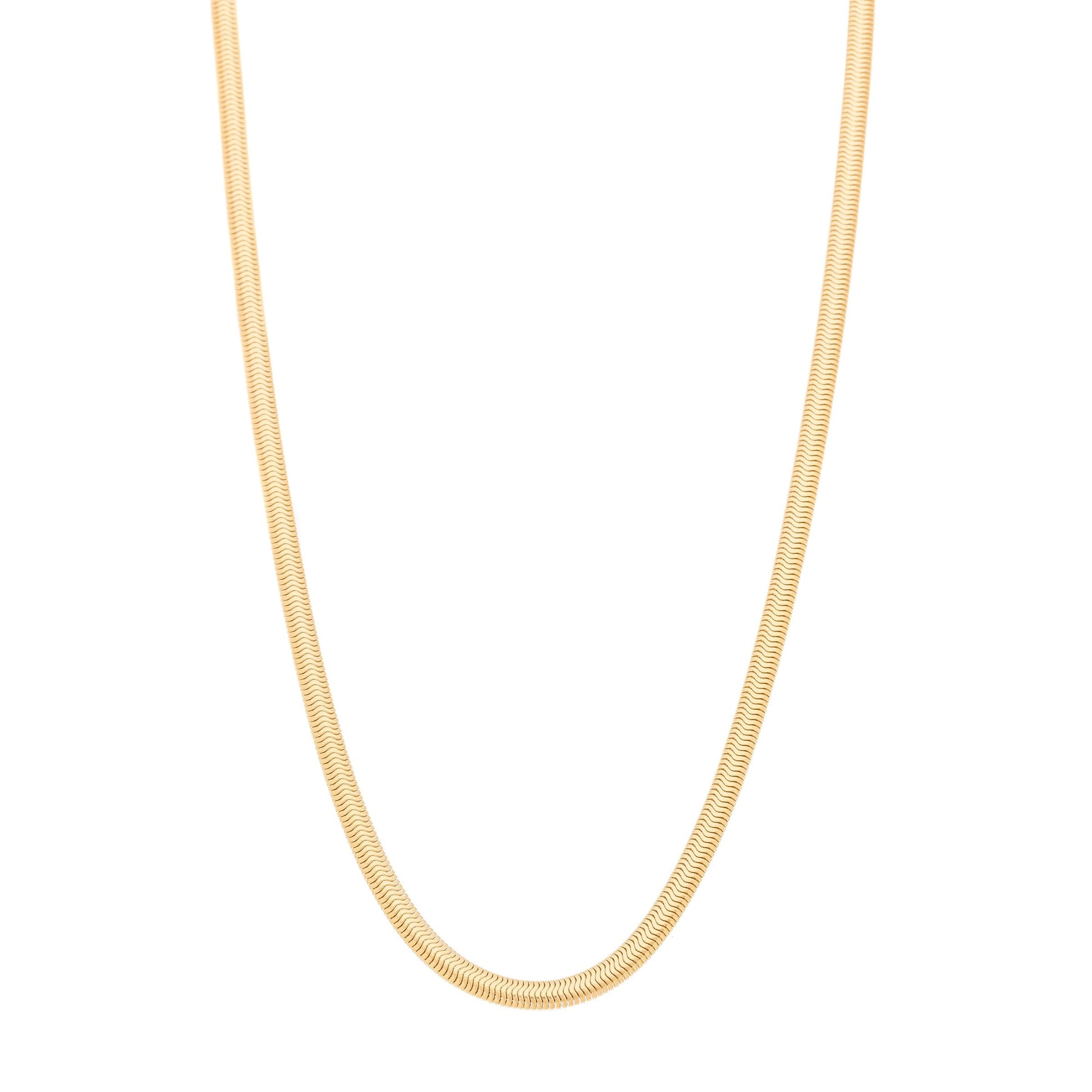 Choker rabo de rato achatado banhado a ouro 18k - Biju & Cia.