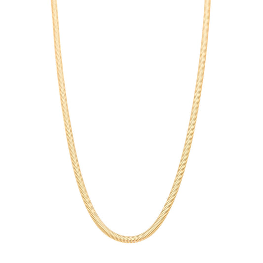 Choker rabo de rato achatado banhado a ouro 18k - Biju & Cia.