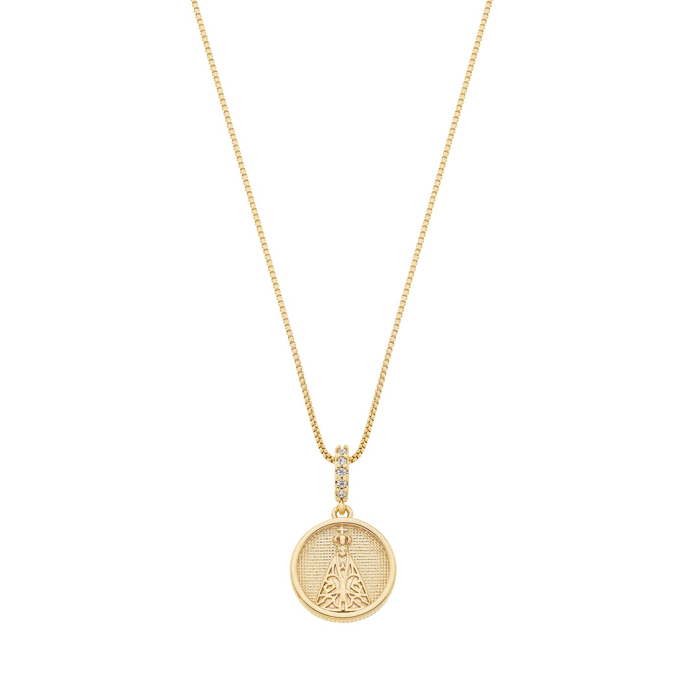 Gargantilha nossa senhora aparecida banhada a ouro 18k