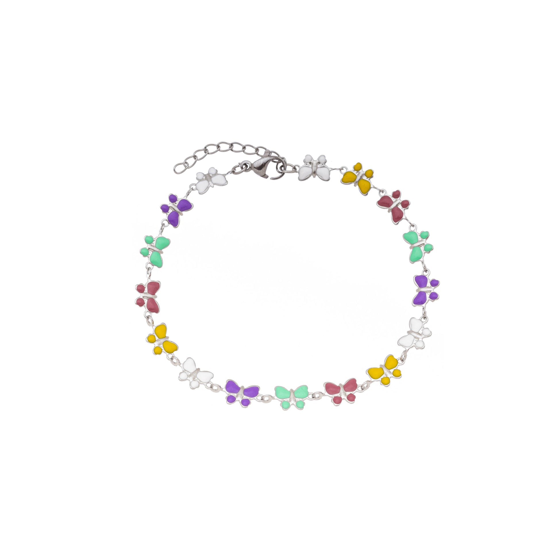 Pulseira borboletas resina em aço inox - Biju & Cia.