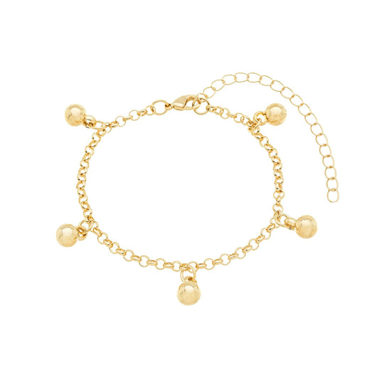 Pulseira com bolas banhada a ouro 18k - Biju & Cia.