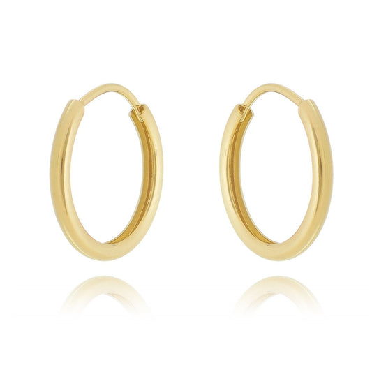 Argola pequena lisa banhada a ouro 18k - Biju & Cia.
