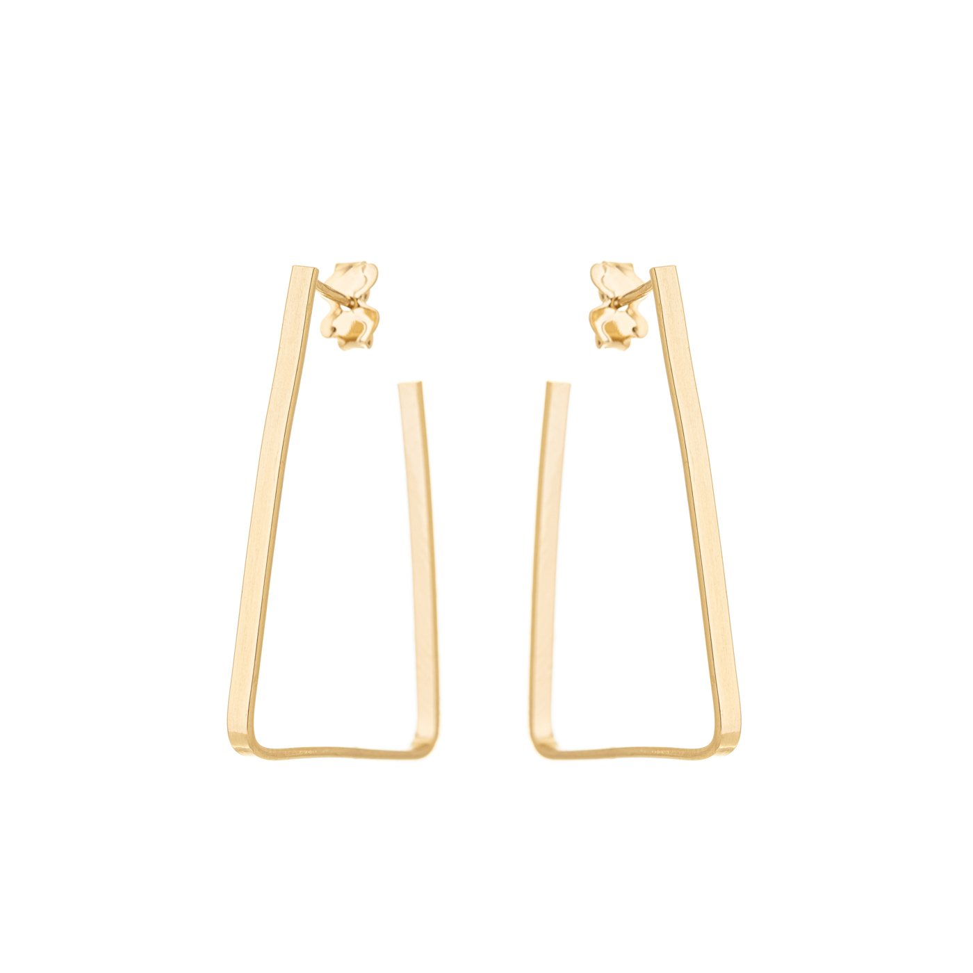 Argola fio quadrado banhada a ouro 18k