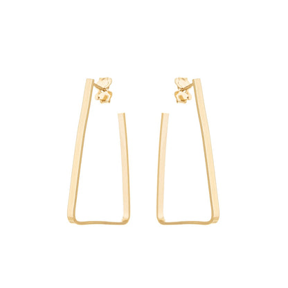 Argola fio quadrado banhada a ouro 18k