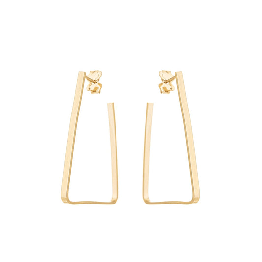 Argola fio quadrado banhada a ouro 18k