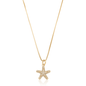 Gargantilha de estrela do mar cravejada de zircônias banhada a ouro 18k - Biju & Cia.