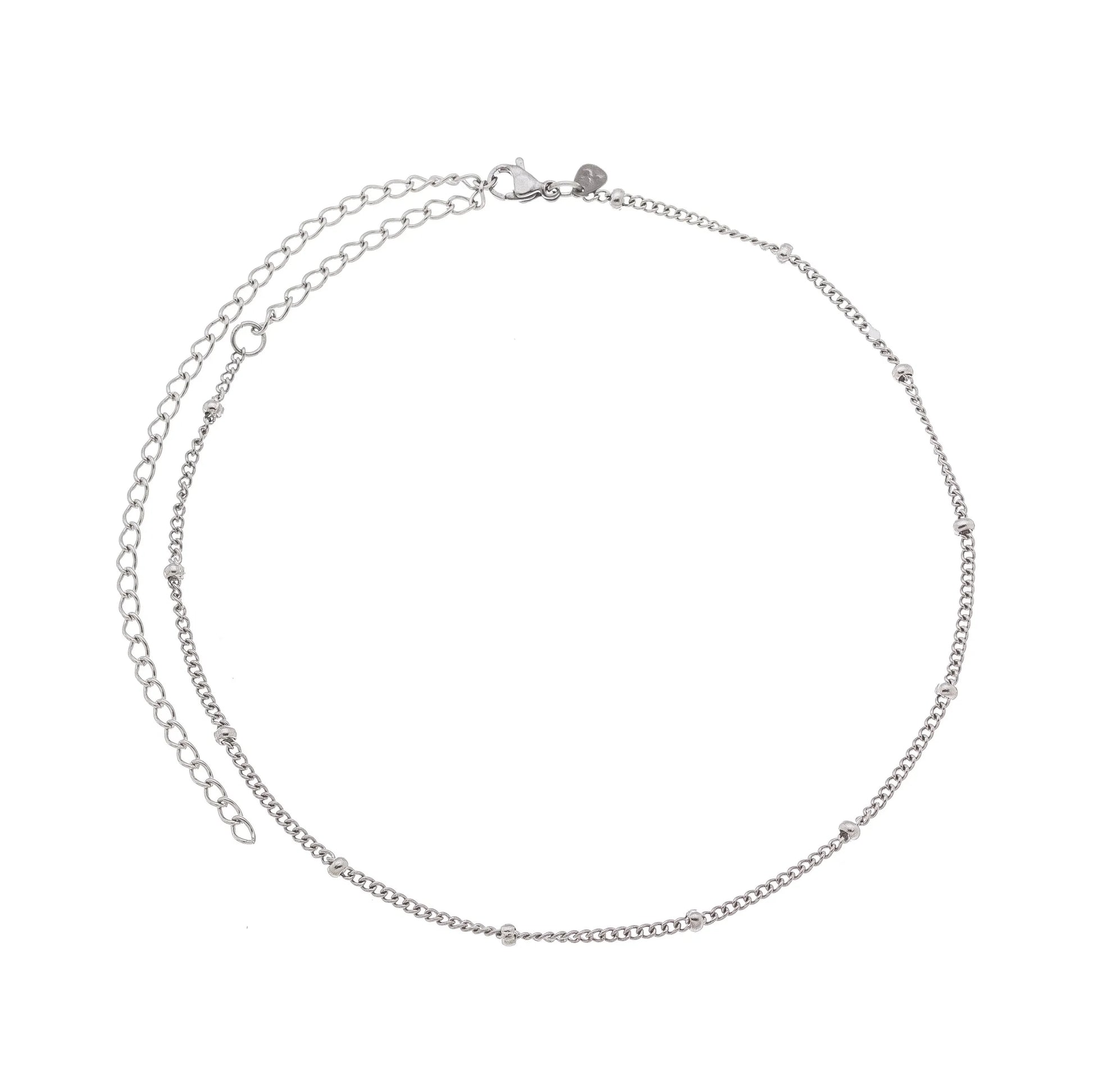 Gargantilha choker com bolinhas em aço inox - Biju & Cia.