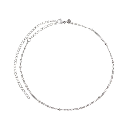 Gargantilha choker com bolinhas em aço inox - Biju & Cia.