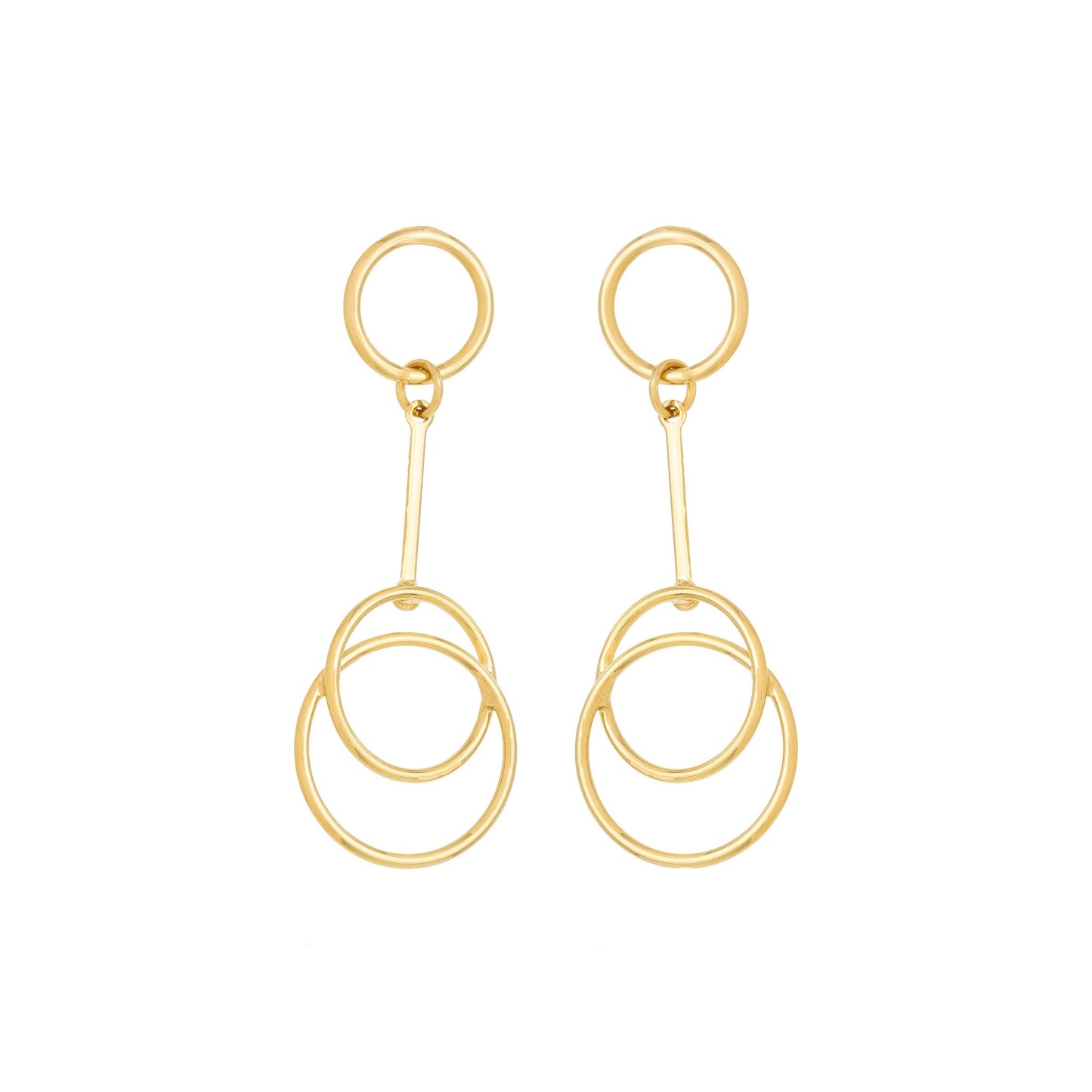 Brinco de círculos banhado a ouro 18k - Biju & Cia.