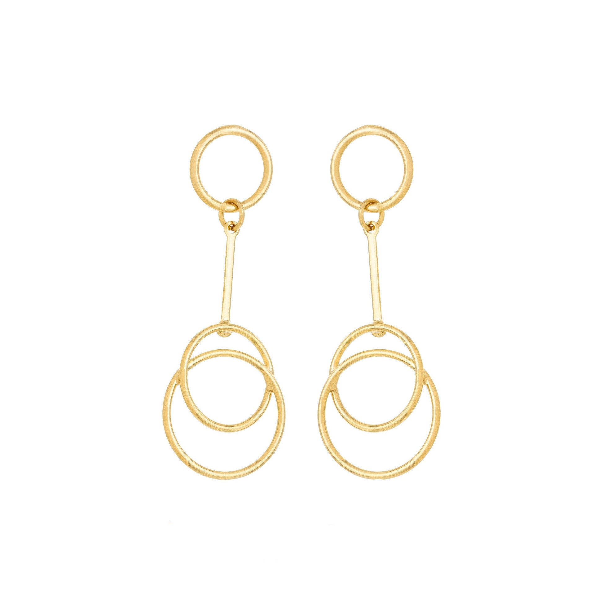 Brinco de círculos banhado a ouro 18k - Biju & Cia.