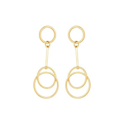 Brinco de círculos banhado a ouro 18k - Biju & Cia.
