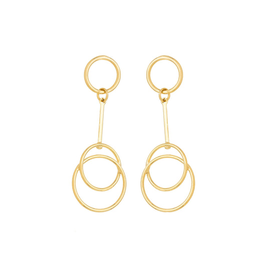 Brinco de círculos banhado a ouro 18k - Biju & Cia.