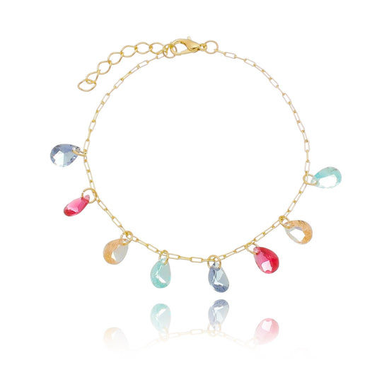 Pulseira com pedras banhada a ouro 18k