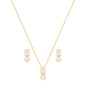 Conjunto de pérola com zircônia banhado a ouro 18k - Biju & Cia.