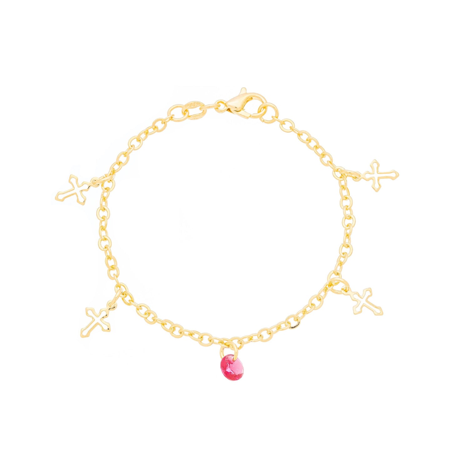 Pulseira infantil com cruz banhada a ouro 18k - Biju & Cia.