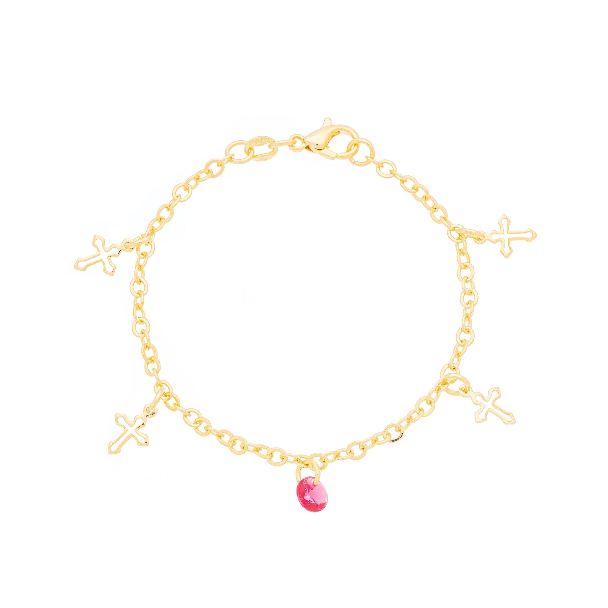 Pulseira infantil com cruz banhada a ouro 18k - Biju & Cia.