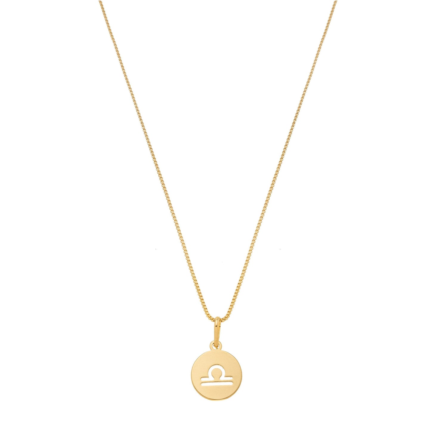 Gargantilha com pingente redondo de signos banhada a ouro 18k - Biju & Cia.