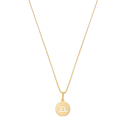 Gargantilha com pingente redondo de signos banhada a ouro 18k - Biju & Cia.