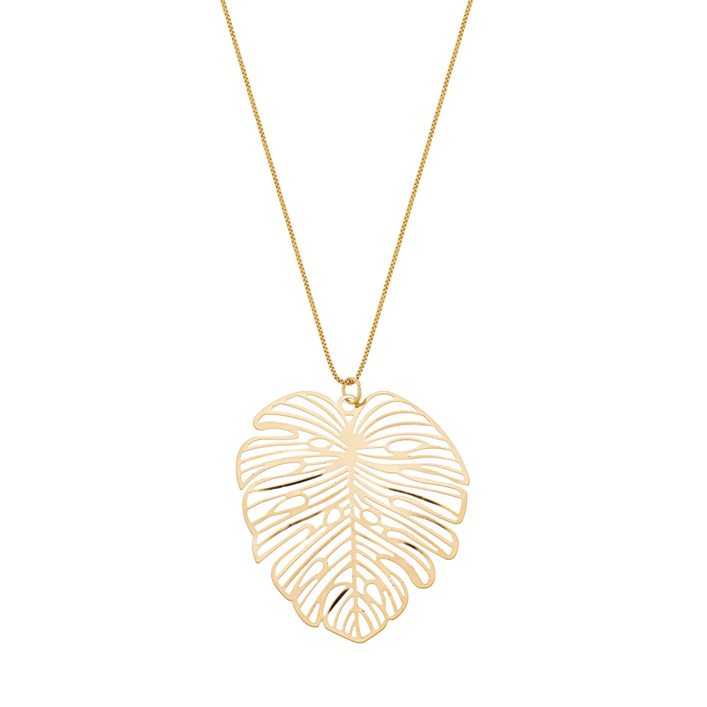 Colar folha banhada a ouro 18k