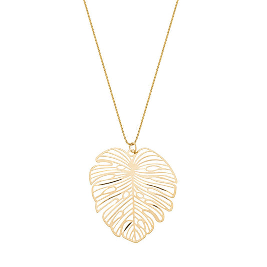 Colar folha banhada a ouro 18k