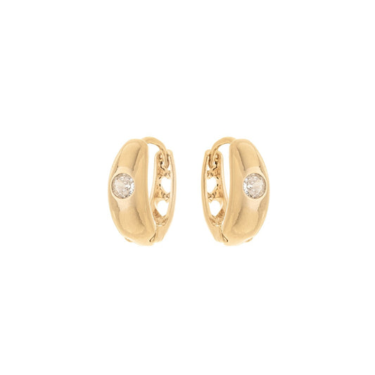 Argola com zircônia banhada a ouro 18k - Biju & Cia.