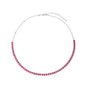 Gargantilha choker oval com zircônias pinks em aço inox - Biju & Cia.