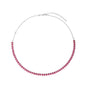 Gargantilha choker oval com zircônias pinks em aço inox - Biju & Cia.