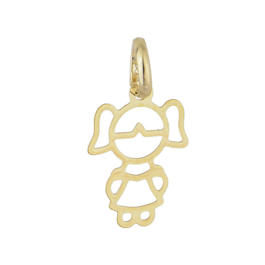 Pingente de menina banhado a ouro 18k - Biju & Cia.