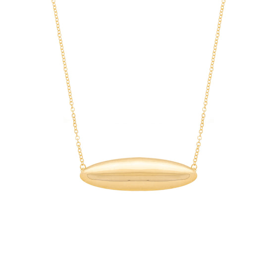 Gargantilha oval lisa banhada a ouro 18k - Biju & Cia.