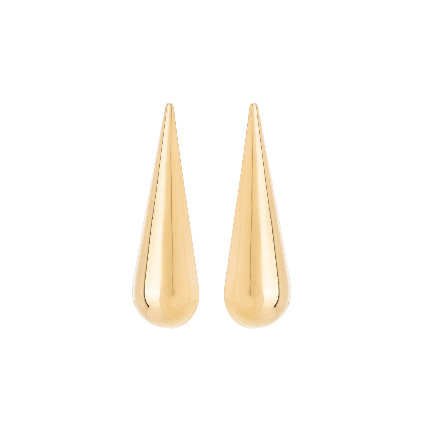 Brinco de gota lisa banhado a ouro 18k - Biju & Cia.