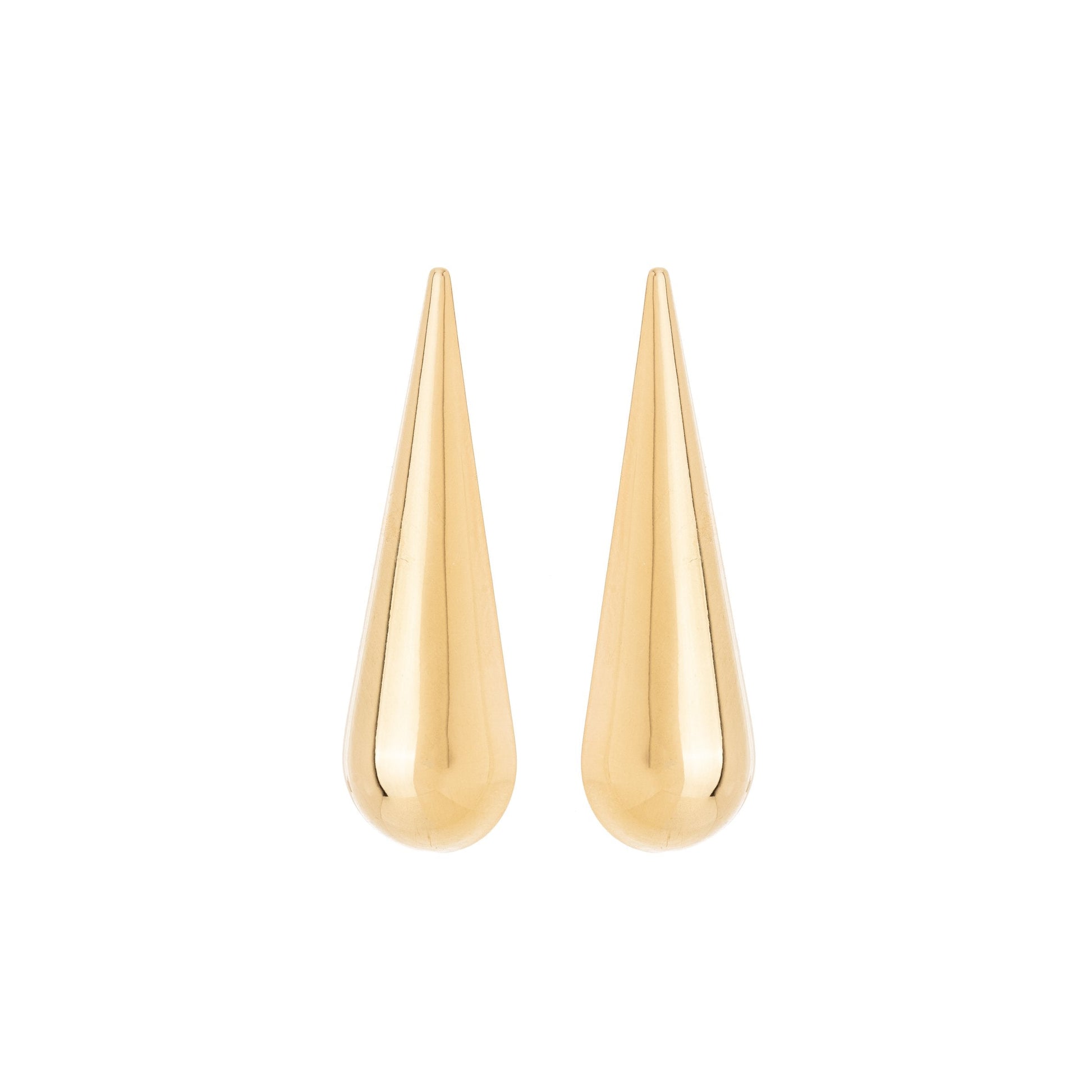 Brinco de gota lisa banhado a ouro 18k - Biju & Cia.