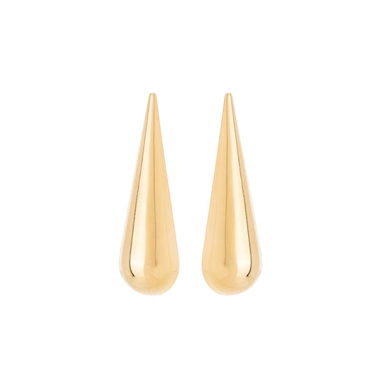 Brinco de gota lisa banhado a ouro 18k - Biju & Cia.