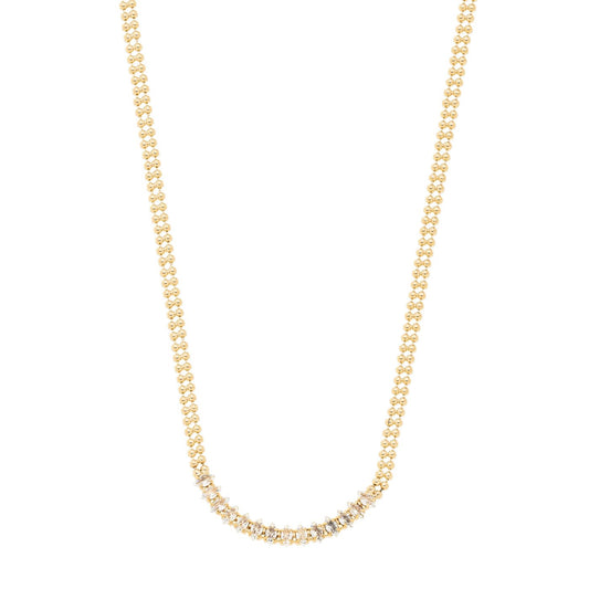 Choker com navetes de zircônia banhada a ouro 18k