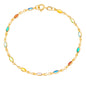 Pulseira de navetes coloridos banhada a ouro 18k - Biju & Cia.