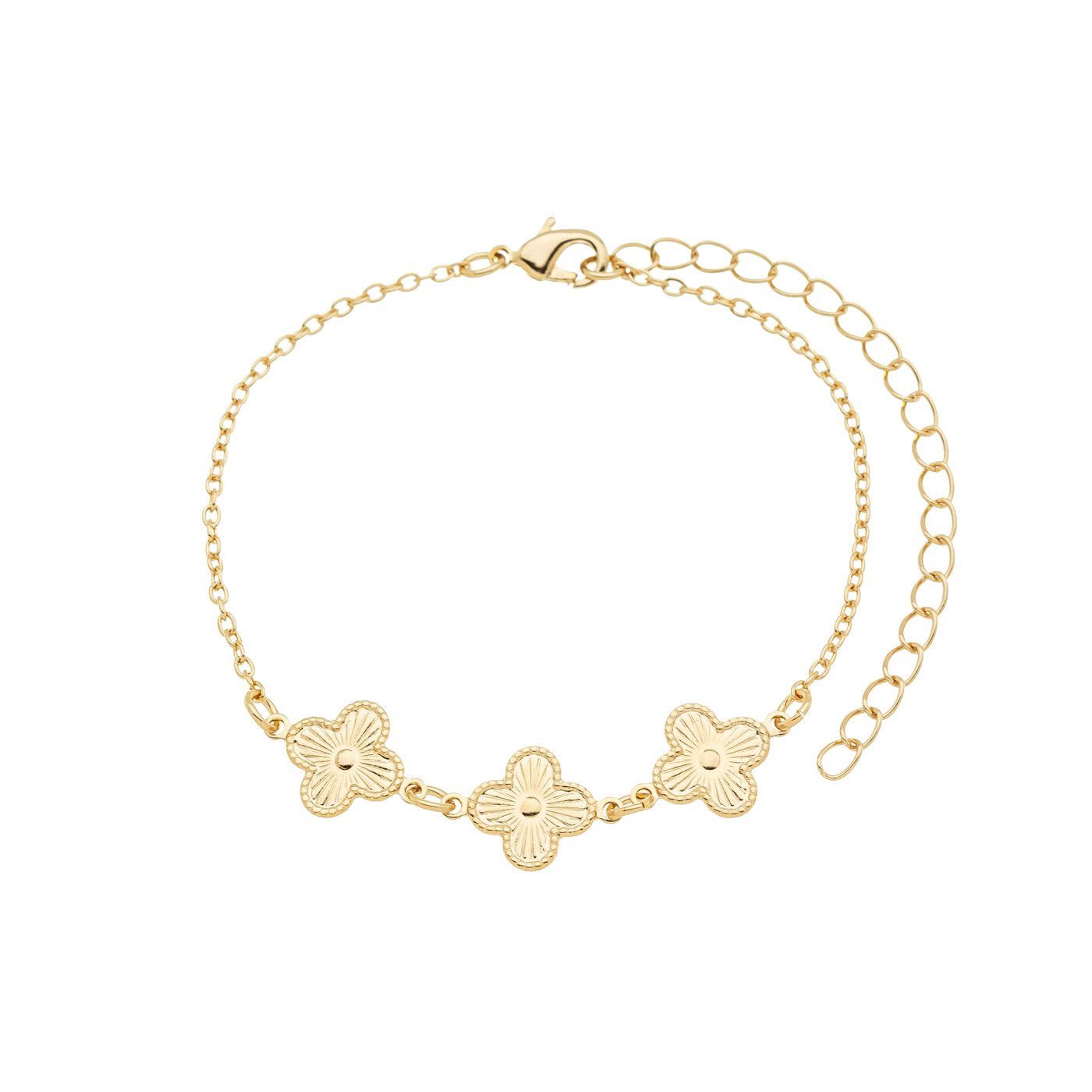 Pulseira trevos banhada a ouro 18k - Biju & Cia.