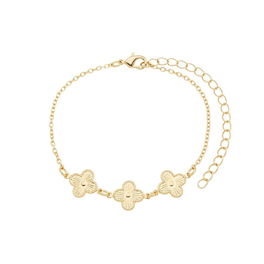 Pulseira trevos banhada a ouro 18k - Biju & Cia.
