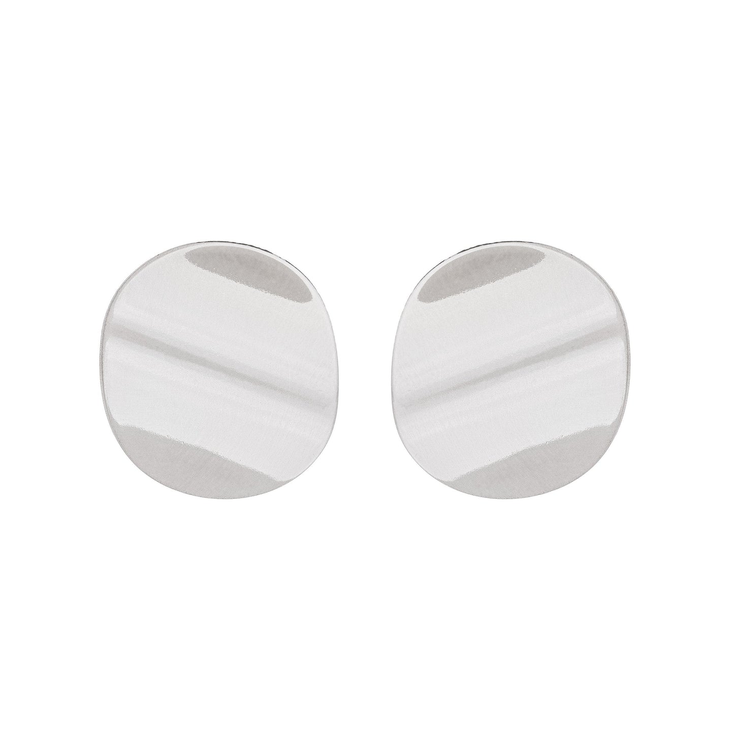 Brinco de círculo ondulado em aço inox - Biju & Cia.