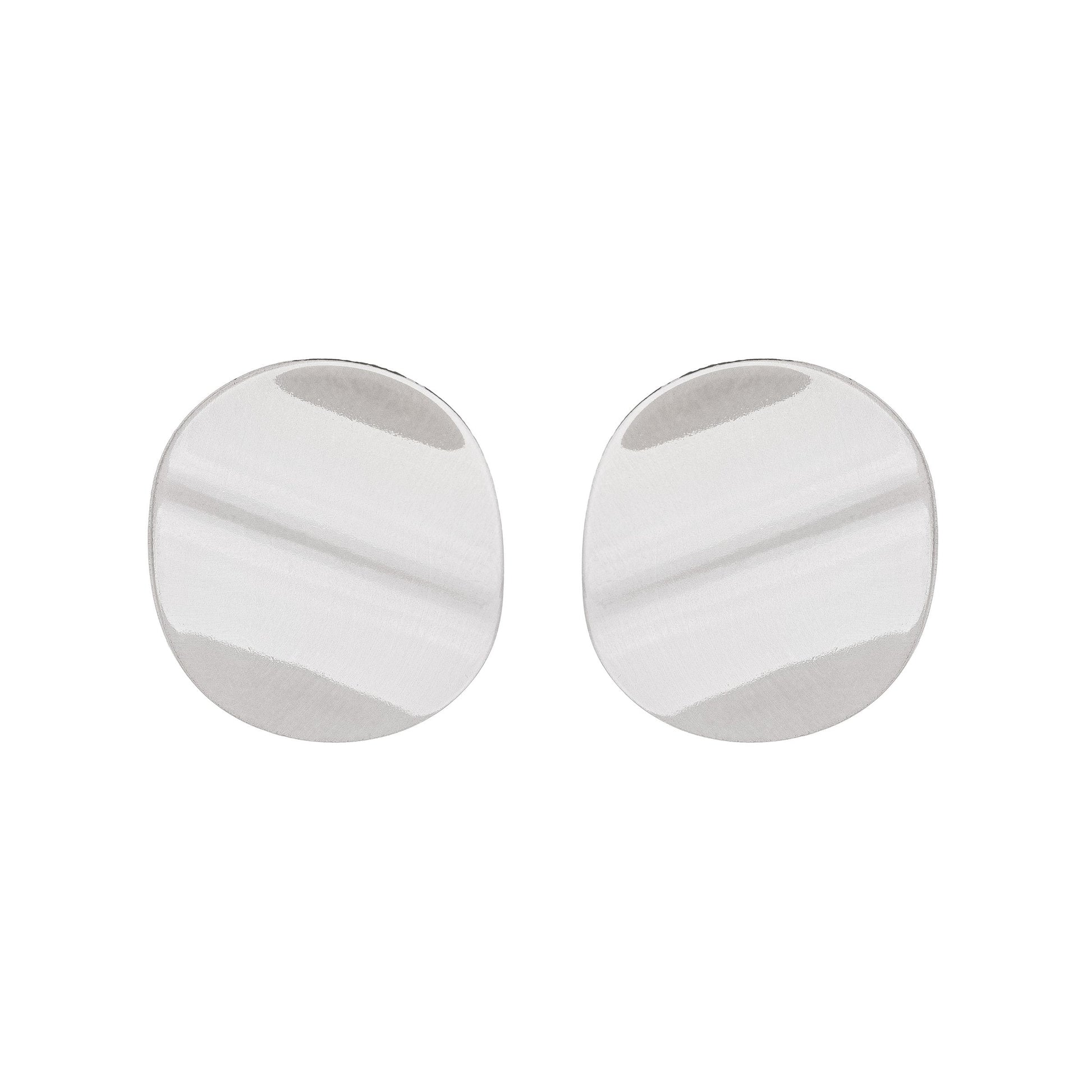 Brinco de círculo ondulado em aço inox - Biju & Cia.