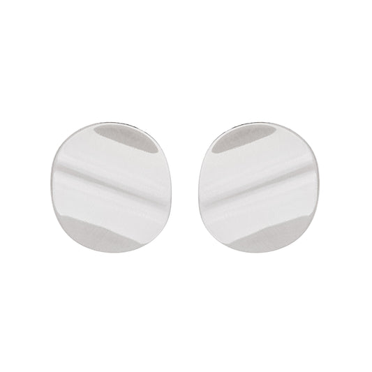 Brinco de círculo ondulado em aço inox - Biju & Cia.