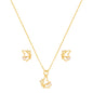 Conjunto de borboleta com zircônia banhado a ouro 18k - Biju & Cia.