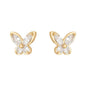 Brinco de borboleta com zircônias banhado a ouro 18k - Biju & Cia.