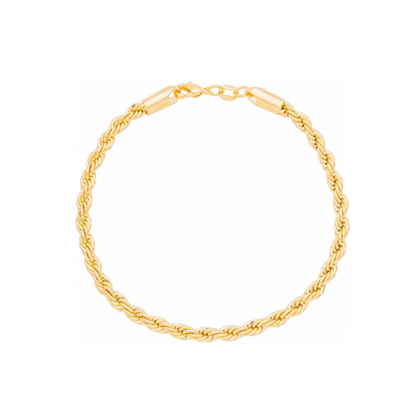 Pulseira de cordão baiano de 3,5mm banhada a ouro 18k - Biju & Cia.